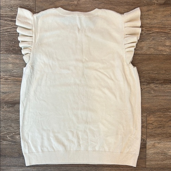 J. Society Women's Size Large Cream 100% Cotton Ruffle Tank NWT - Picture 11 of 13